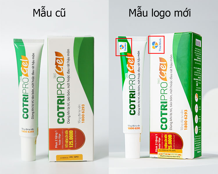 Thông báo thay đổi mẫu bao bì sản phẩm viên uống và gel bôi CotriPro Thái Minh 1
