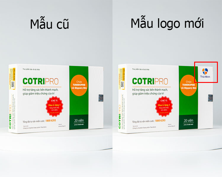 Thông báo thay đổi mẫu bao bì sản phẩm viên uống và gel bôi CotriPro Thái Minh 2